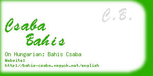 csaba bahis business card